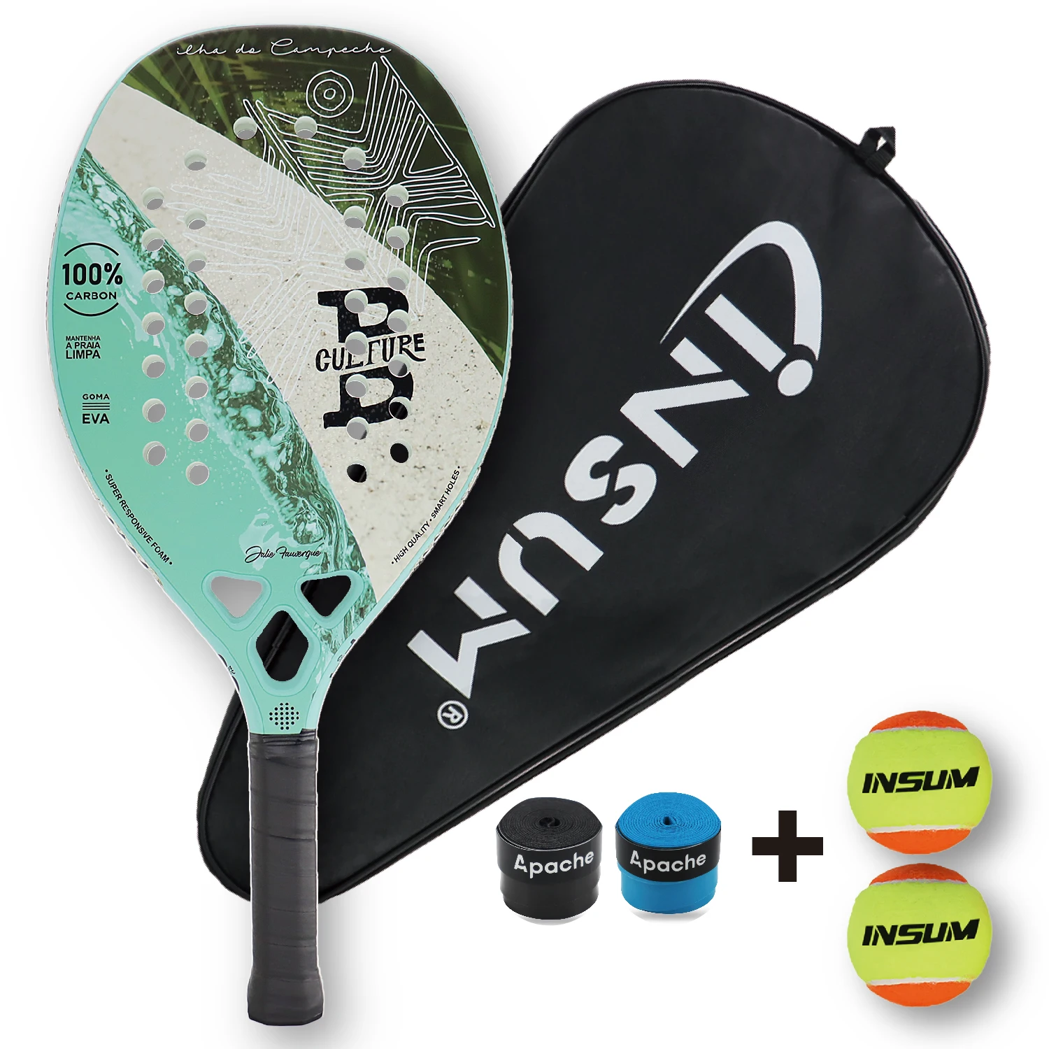 Raquete Beach Tennis Full Carbon Anole Lightweight Padel for Training Beach Tennis Racket Set