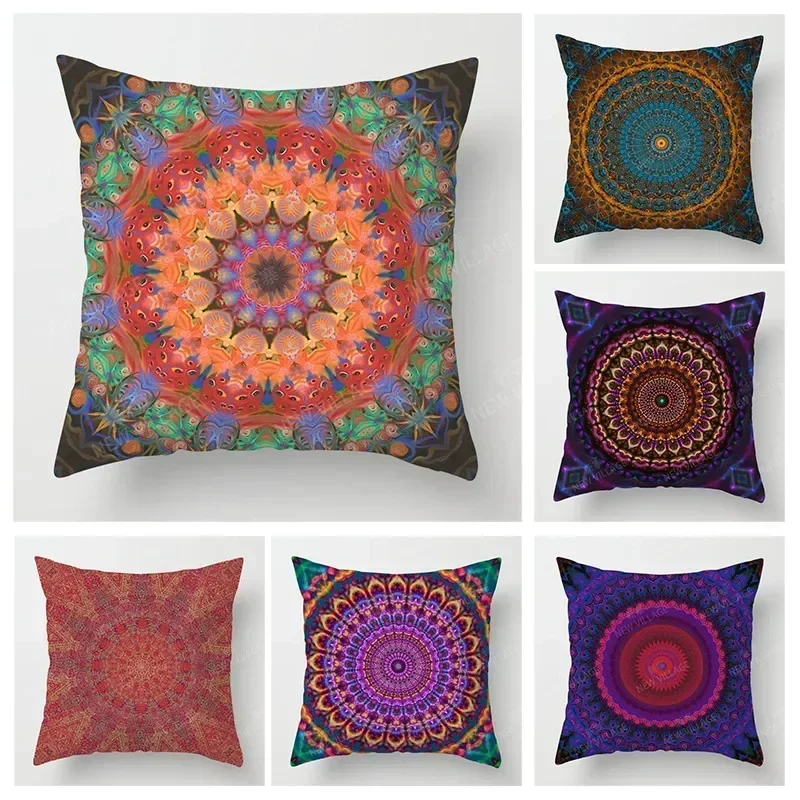 Fall Home Decor Autumn Living Room Throw Pillow Cover Sofa Boho Cushion Cover Mandala 45x45cm 50x50 60x60cm 40x40cm