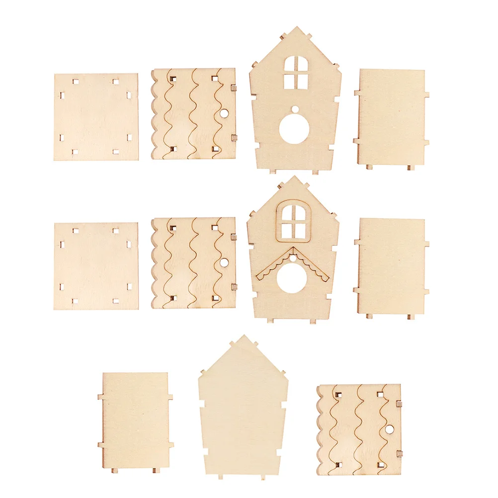 4 قطعة لتقوم بها بنفسك عش الطيور الخشبية صديقة للبيئة بولونيا الخشب صندوق تربية الطيور فارغة للديكور الداخلي والخارجي #2