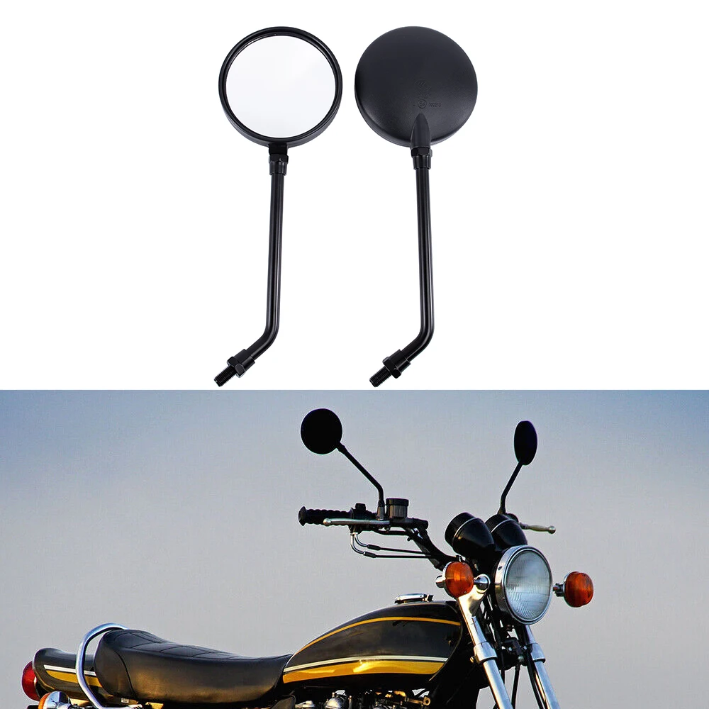 Retrovisores redondos negros para motocicleta, estilo Kawasaki Z1 KZ900 KZ1000
