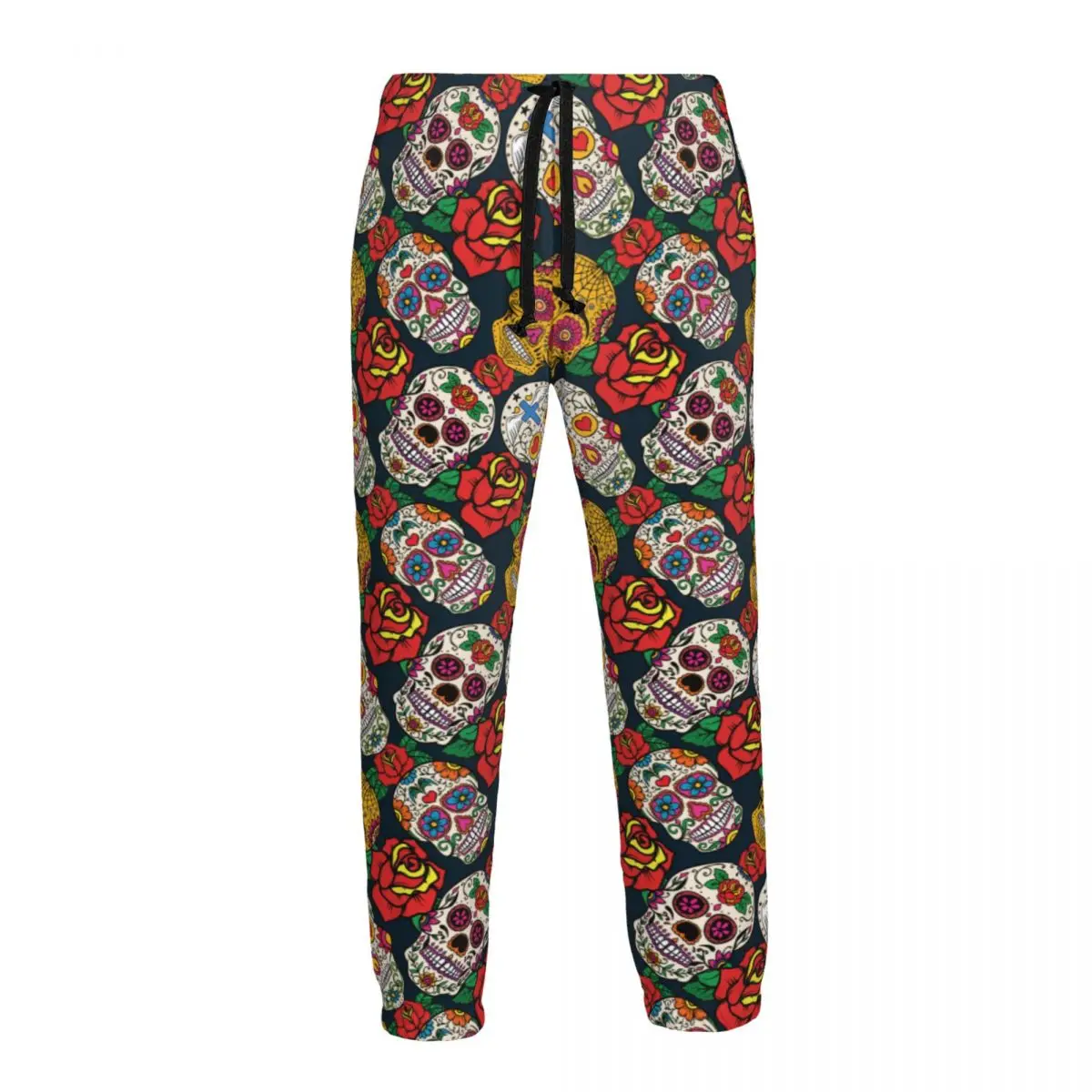 Men Pants Mexican Sugar Skull With Rose Male Trousers Fitness Sweatpants Streetwear