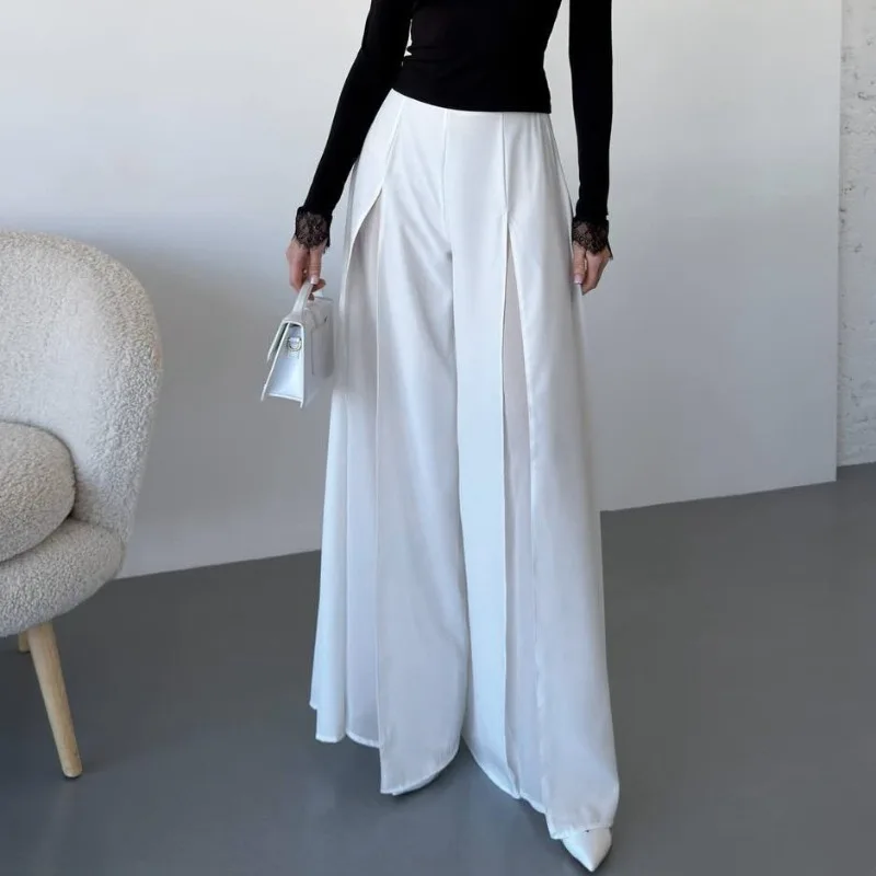 

Trendix Mesh Sheer Long Pant Women Summer High Waist Loose Lace Patchwork Slit Trousers Street Casual Party Fashion Pant 2026