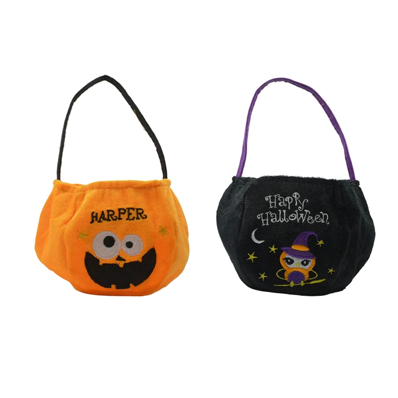 Bolsas de mano de calabaza de Halloween para niños, bolsa de dulces de dibujos animados, bolsa de almacenamiento portátil, cesta de calabaza creativa, regalos de Halloween