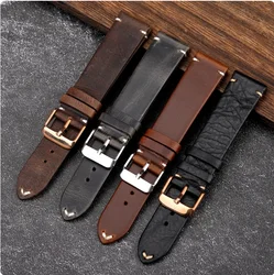 Cow Leather Watchband 18mm 19mm 20mm 21mm 22mm Vintage Leather Men Women Replacement Thin Bracelet Strap Band Watch Accessories