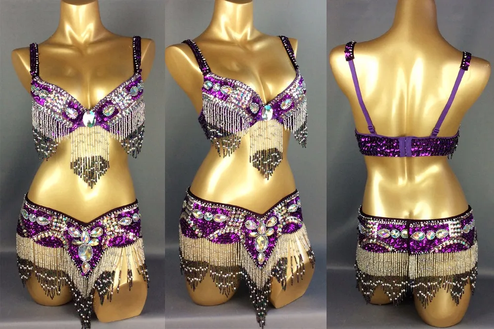 11 colors Sexy belly dance costume wear Bar+Belt 2pc set  ladies bellydancing costumes girl bellydance clothes