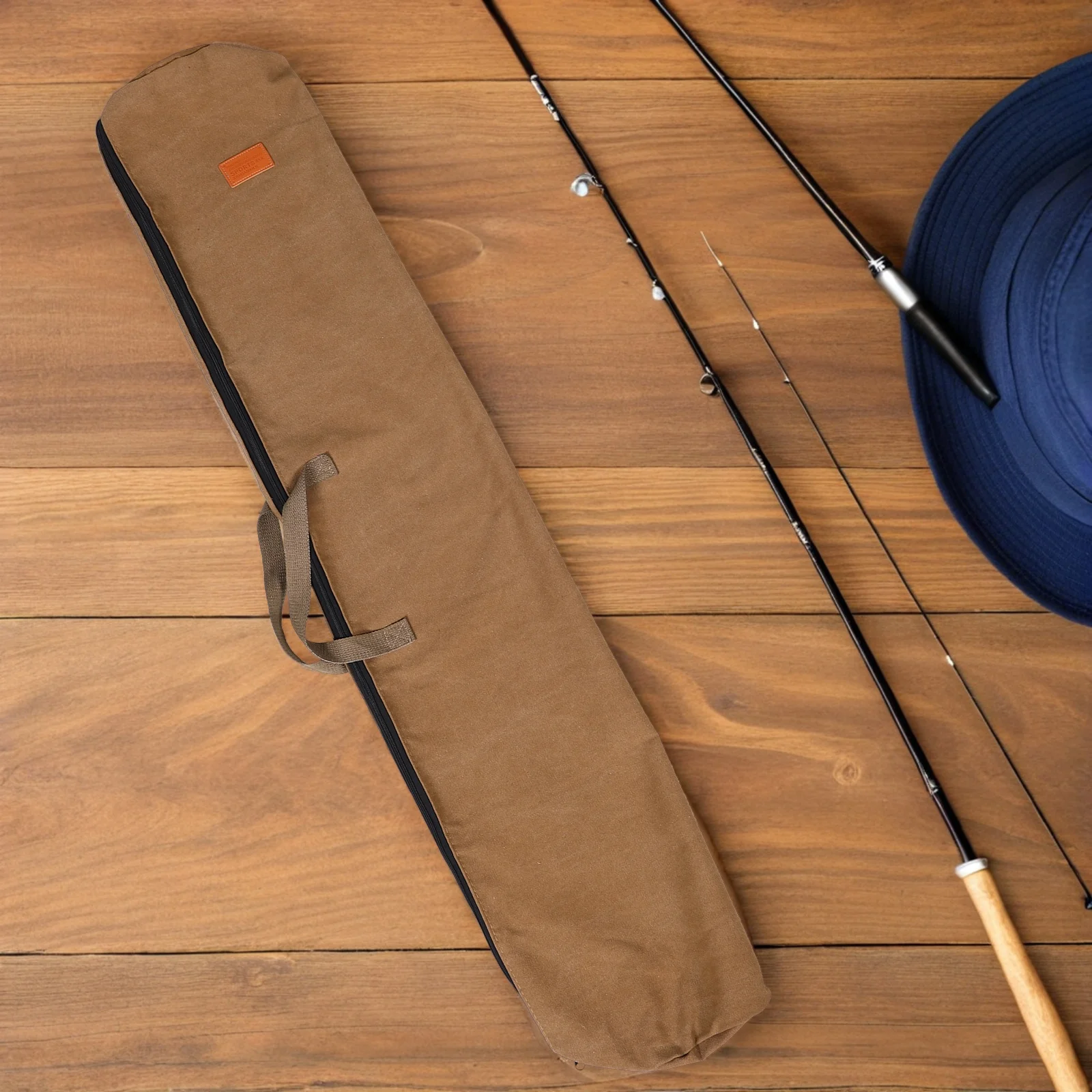 

Thickened Canvas Fishing Rod Bag Durable Wear Resistant Large Capacity Outdoor Tackle Carrier Portable Holder Water Resistant