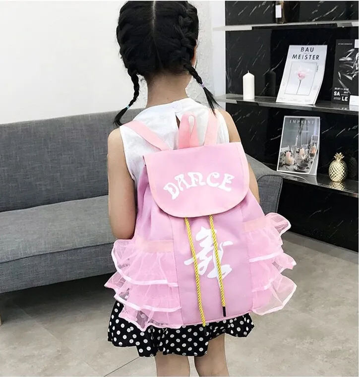 Bolsa de baile para niños, mochila de baile de doble hombro para niños, mochilas escolares de Ballet latino, bolsas de baile impresas para niñas, NAB173