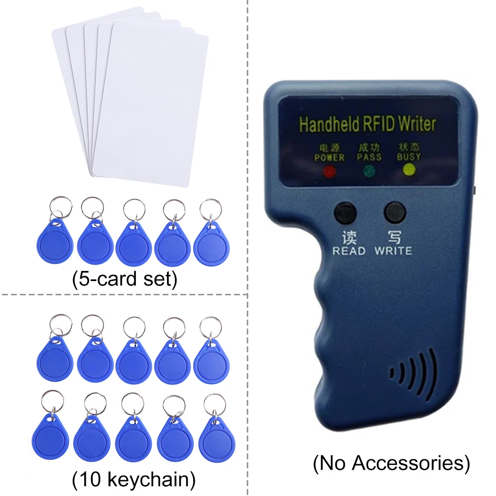 125KHz RFID Copier Handheld Key Tag Card Copier Cloner Portable ID Reader Writer Programmer Card Smart Duplicator with 10PCS Tag