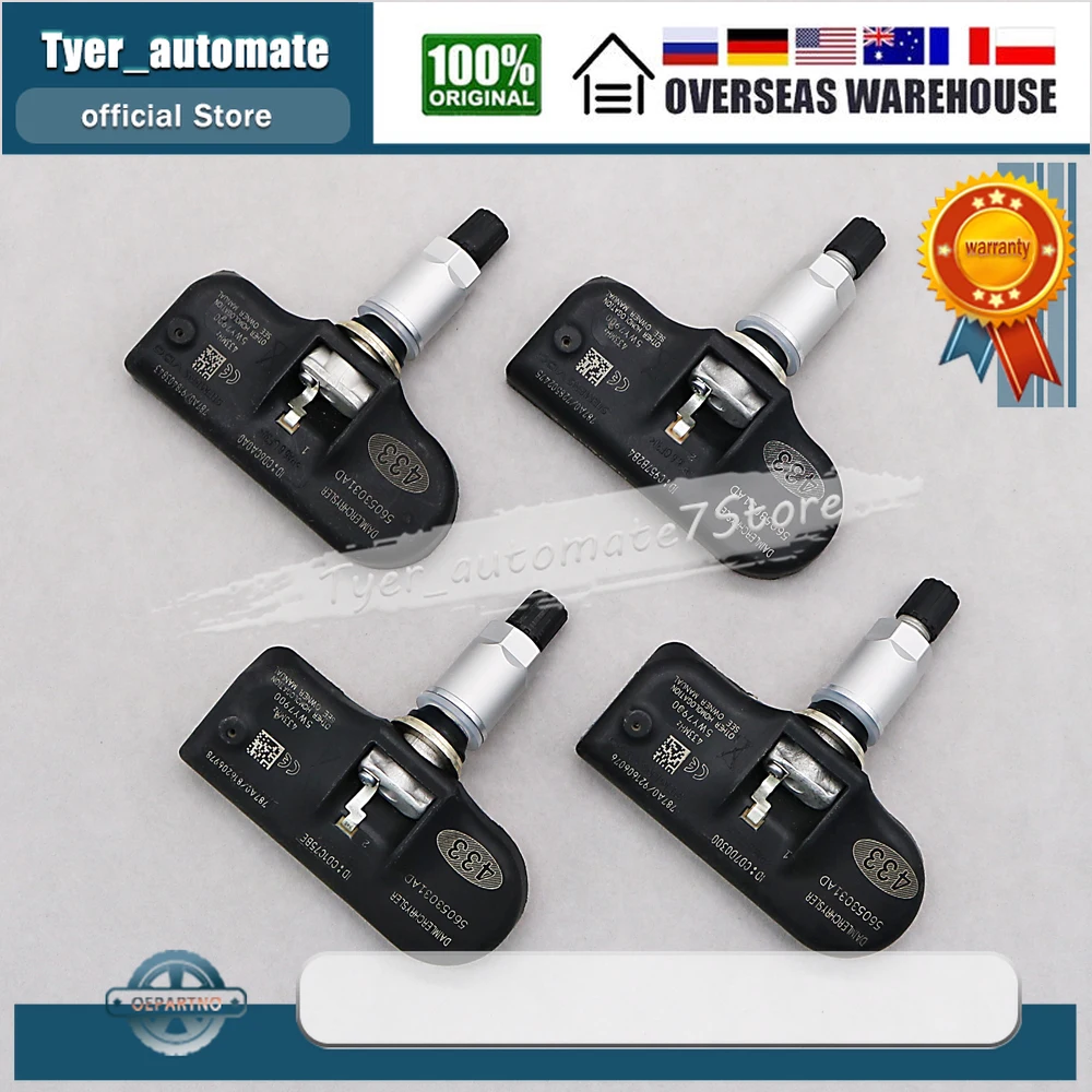 4PCS For Chrysler 200 Sebring Dodge Avenger Caliber Journey Charger Tire Pressure Monitoring System Sensor 433MHz 56053031AD