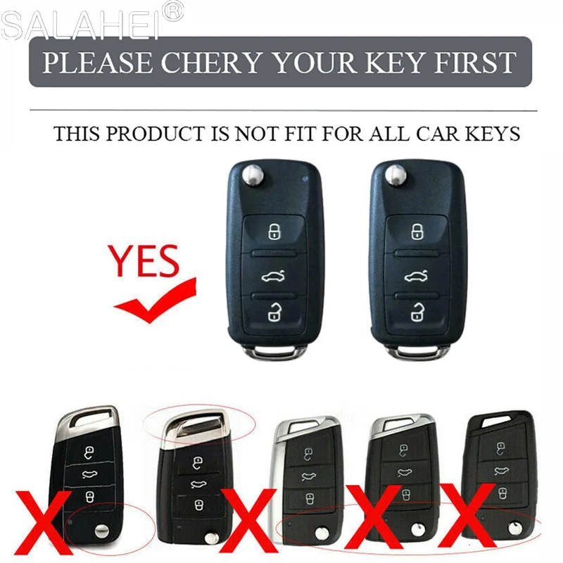 Leather Car Key Case Keys Full Cover Protection for VW Volkswagen Polo Tiguan Passat Golf Jetta Lavida Skoda Octavia Accessories