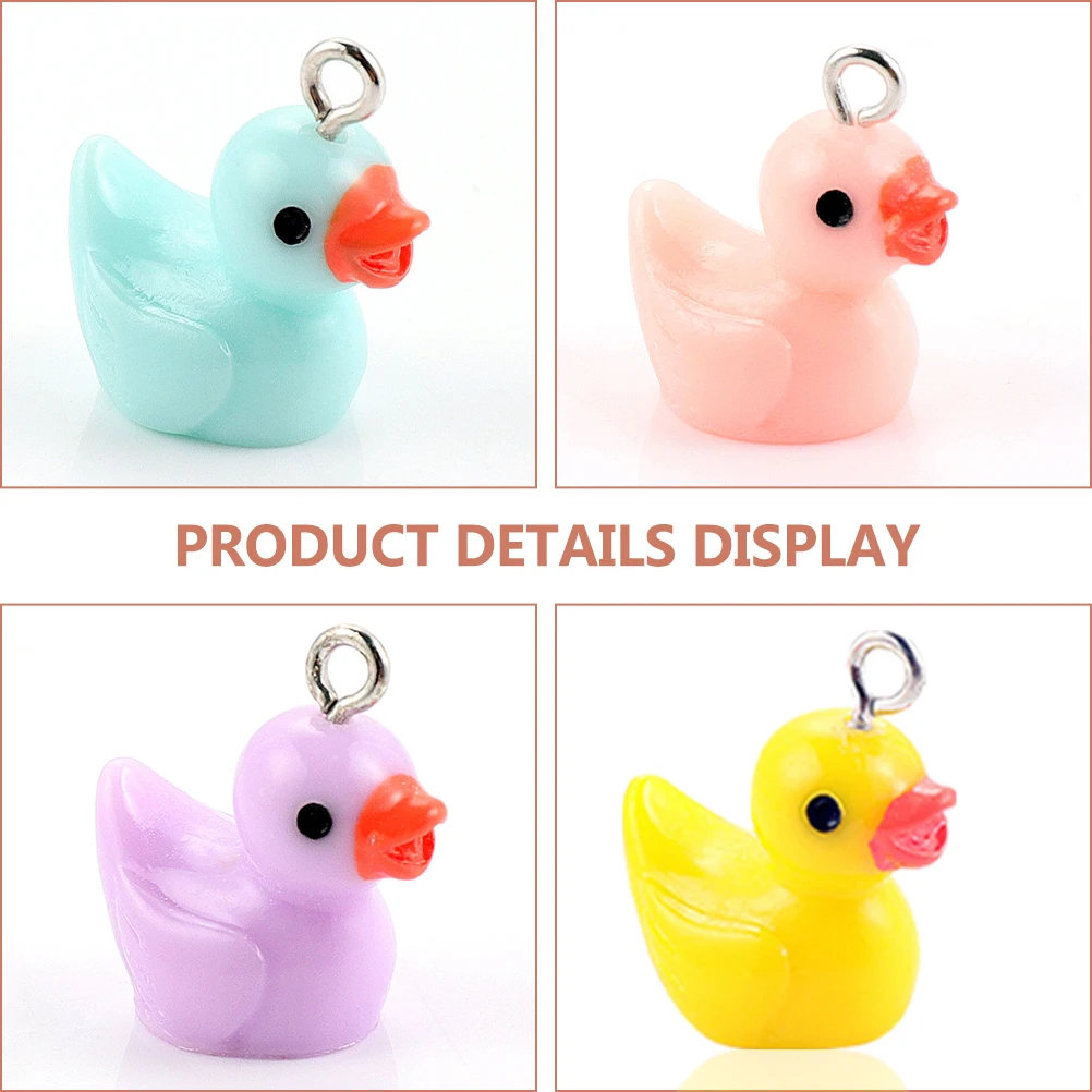 

30pcs Resin Duck Pendant Charms Creative Jewelry Making Earring Hanging Decor DIY Crafts Party Gift Ornament