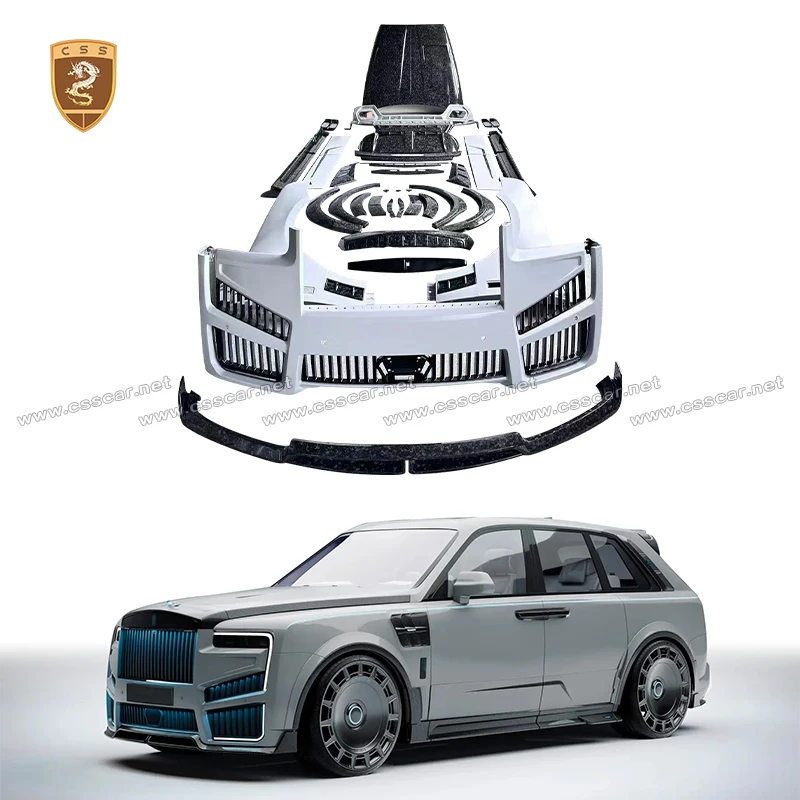 

2025 New Style For Rolls Royce Cullinan MSY Wide Front Bumper Guard Engine Bonnet Hood Side Fender Flares Arch Wheel Eyebrow