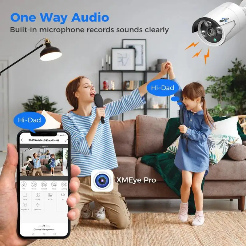 كاميرا Hiseeu-POE IP لأمن المنزل ، مراقبة بالفيديو ، صوت ، تلفزيون CCTV خارجي ، مقاوم للماء ، رؤية ليلية ، H.265 ، 4MP ، 5MP ، ONVIF