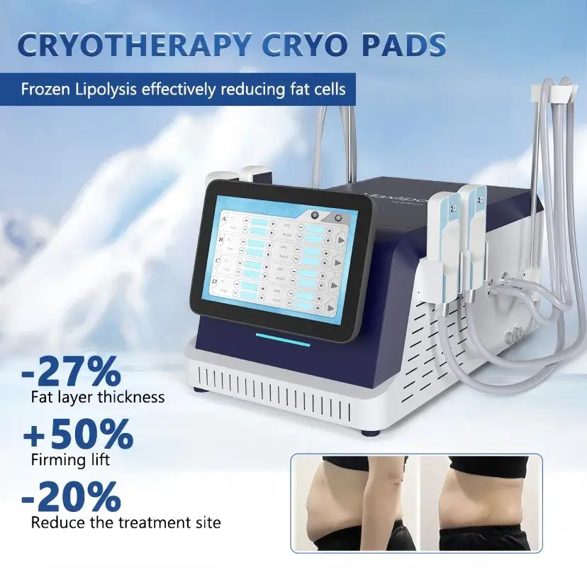 2 in 1 EMS 4 Cooling Pads for Clinic Use Desktop Type 4 Pcs Body Sculpting Cellulite Reduction Cryo Plate and Slimming Machine2