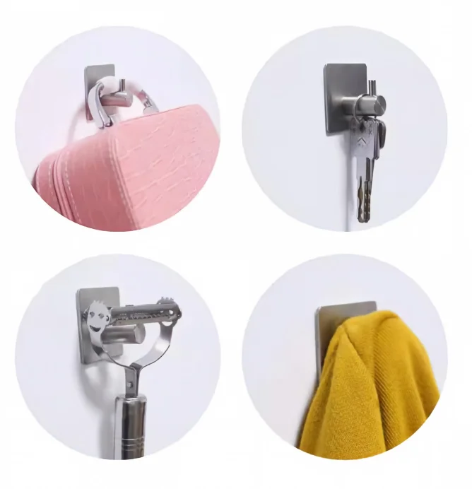 Stainless Steel 3M Self Adhesive Hooks Sticky Wall Door Hook Robe Tea Towel Rustproof Towel Rack, Clothes Coat Hanger image 3
