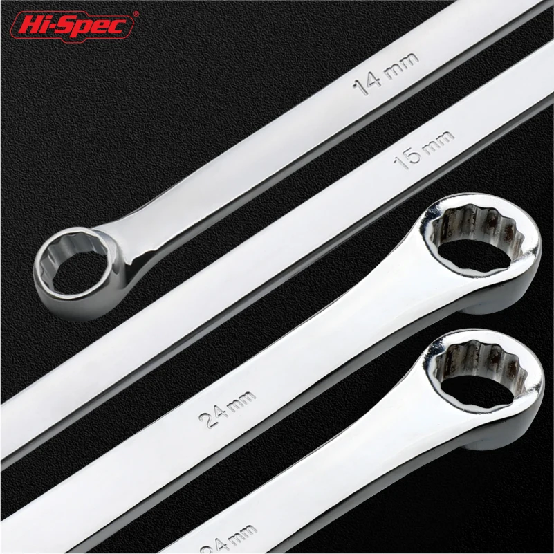 Extra Long Box End Wrench Set Double Ring Box End Wrench Metric Combination Durable Aviation Spanner CRV for Car Repair