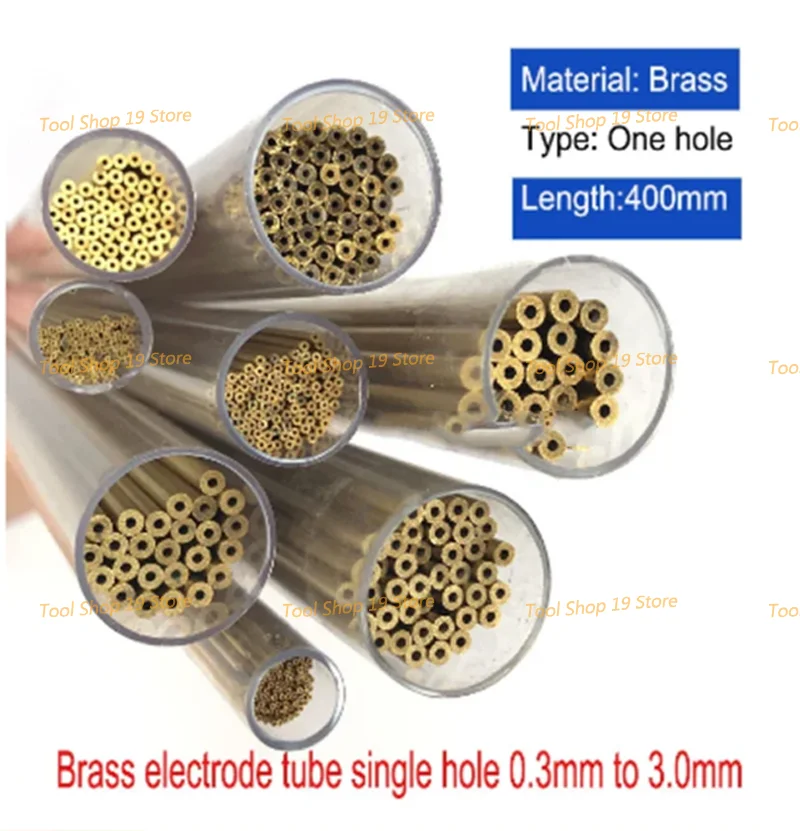 Único Furo para a Máquina do Furo de Perfuração Tubo de Bronze do Elétrodo Wedm 0.3 mm 0.5 mm 0.8 mm 0.9 mm 1.0 mm 1.5 mm x 400 mm