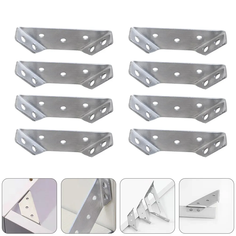 20Pcs Furniture Corner Braces Stainless Steel Corner Connector Angle Brackets for Cabinet Shelf Repair Support