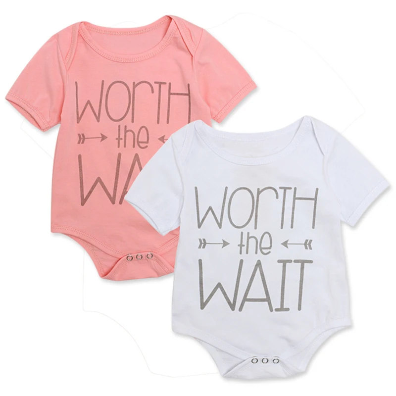 

Summer Outfit Baby Girl Clothes 0 To 3 Months Korean Cute Letter Short Sleeve Cotton Newborn Bodysuit Jumpsuits One Piece BC1870