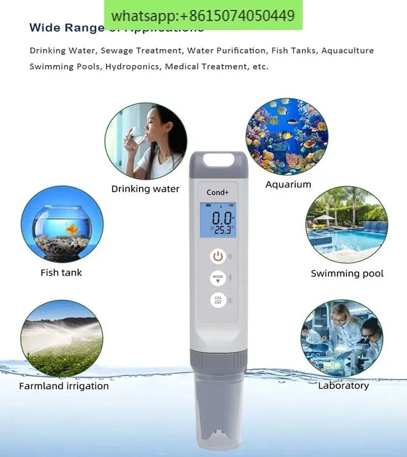 Laboratory 7 in 1 TDS Instrument 0.01 Digital Dissolved Oxygen Instrument pH/ORP/EC/TDS/Salt/Res/TEMP PPM Water Tester PH Tester