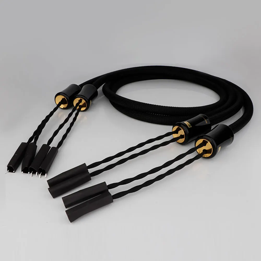 Monosaudio Eclipse series 6n Pure Silver Speaker Cable hi-end Silver Y spade to Y spade connector Plug Jack Hi-end Loudspeaker