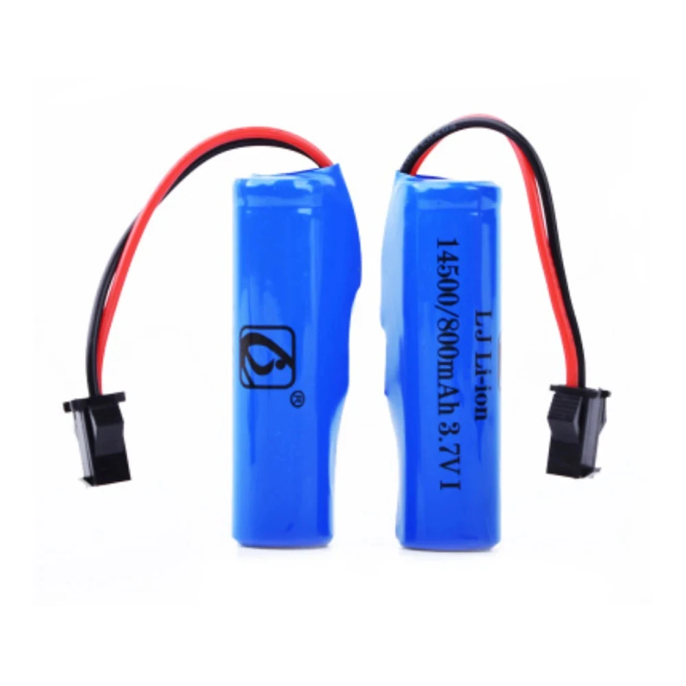 For JJRC C2 D828 RC Car Parts 14500 SM-2P 3.7v 800mah Lipo Battery charger set For RC Stunt Dump Car Battery Toys Accessories