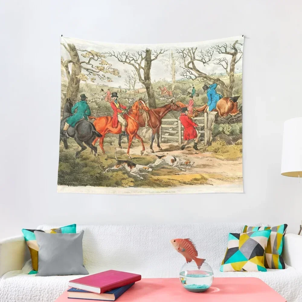 Illustration of sportsmen within an enclosure from Sporting Tapestry Room Decorations Aesthetics Bedroom Decor Tapestry