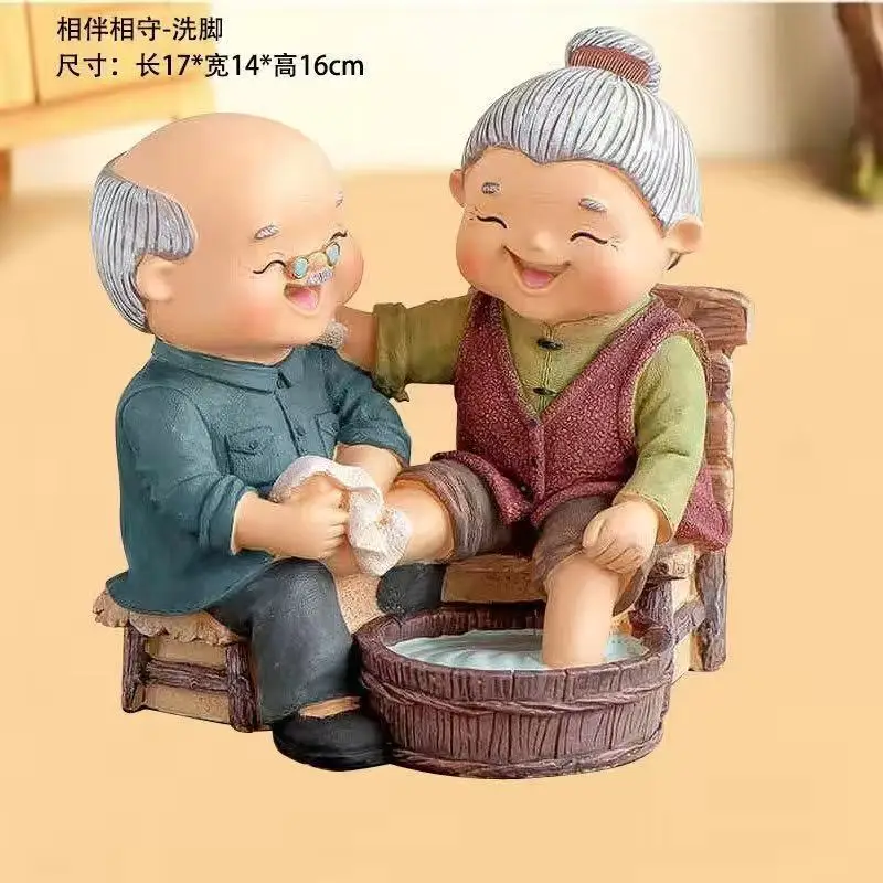 grandparents antique couples figurines cake grandma grandpa desk ornament for valentine anniversary party decoration