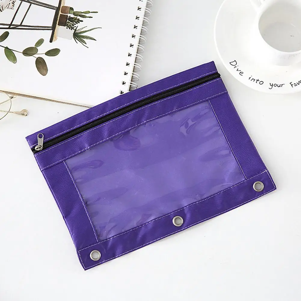 

File Bag with Transparent Window Colorful Fabric Binder Pouch with Window for School Office Supplies Capacity Pencil for 3 for 3
