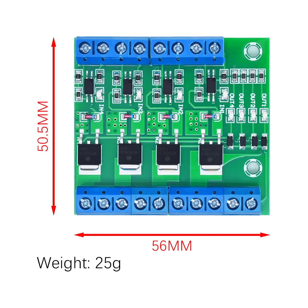 4-drożny moduł izolacyjny transoptora Mos Pwm 3-20V 10A Fotoelektryczny izolator Houder Rail Plc Drive Motor Board