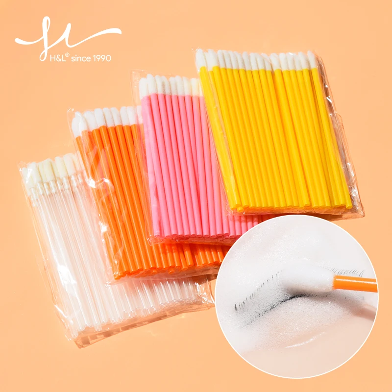 

Cotton Brushes Cotton Brush Head Inelined Design Colorful And Beautiful Women Makeup Tools Eyelashes Extensions