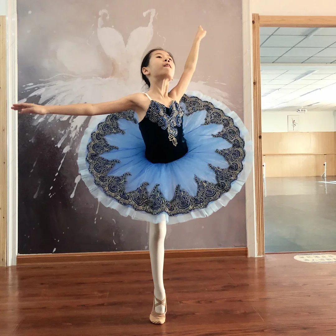 Children's Professional Tutu Swan TUTU Saree Bluebird Variation Tutu Stage Group Performance Clothing Ballet Dress