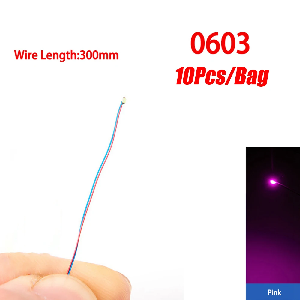 10 Teile/los Modell 0402 0603 SMD LED Wired Chip Micro Led Vorgelötete Lampe Eisenbahn Modell 30 cm 3 V DIY Modell Kit Für Gundam Szenen