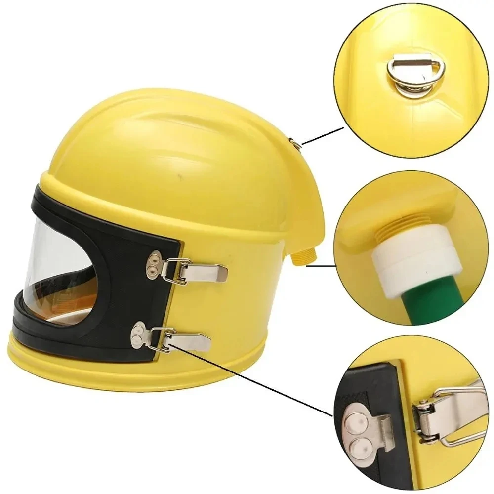 ABS Protective Sand Blasting Helmet Dust Mask Blasting Hood With Temperature Adjusting Device