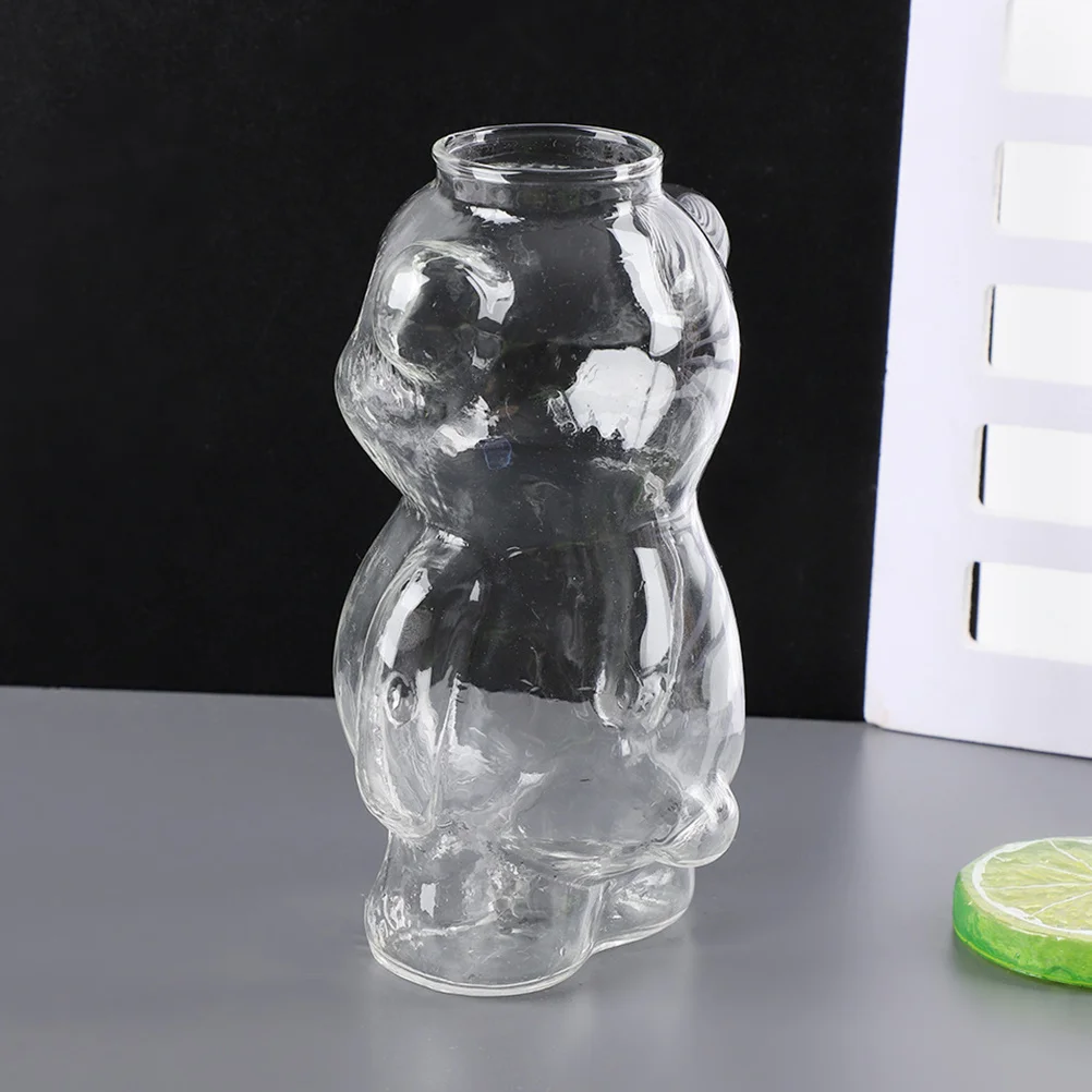 

Bear Shape Glass Cup Clear Safe Tasteless Multi-Functional Beverage Cup Suitable for Coffee Juice Beer Water Drinking