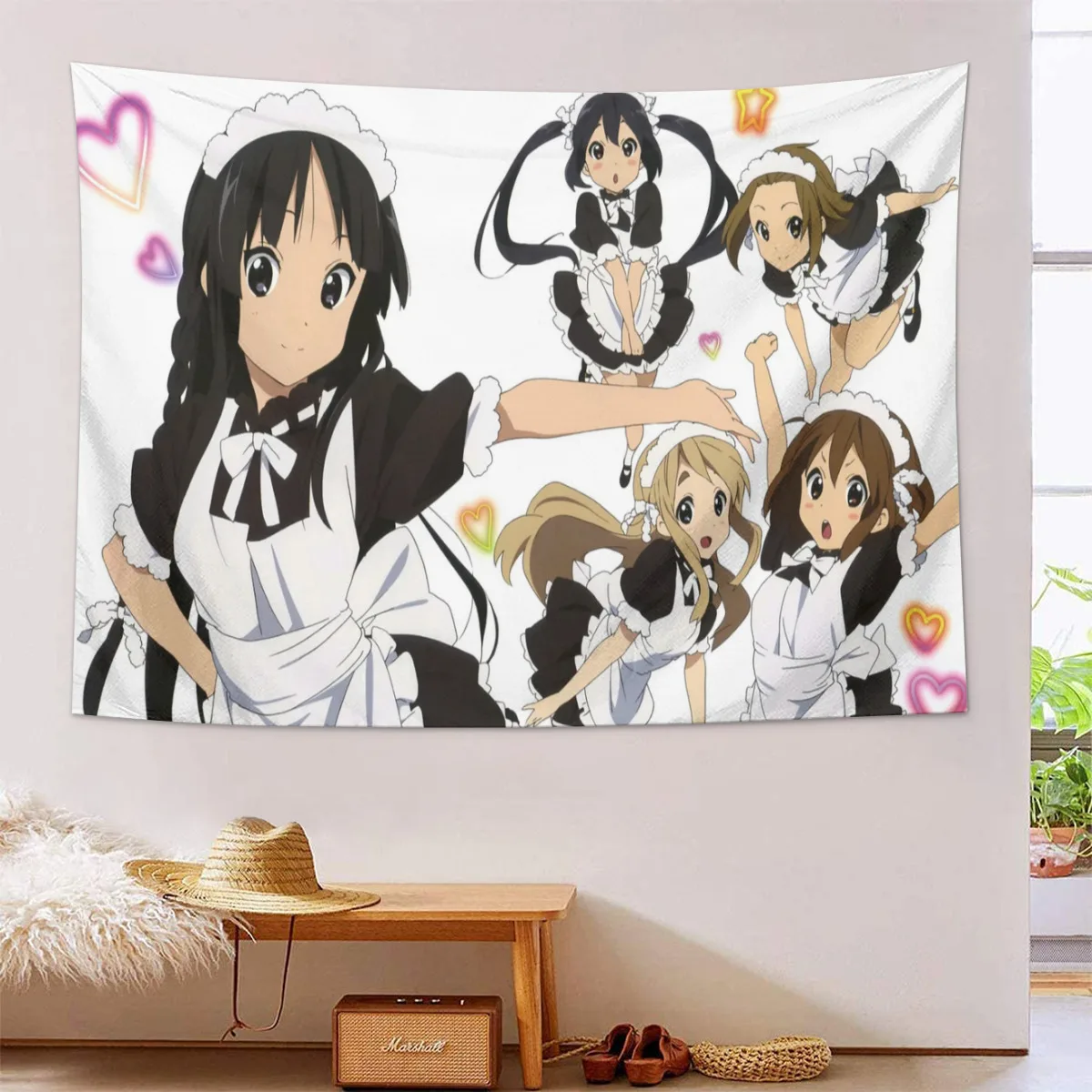 Anime Wall Hanging Tapestry Japan Kawaii New K ON! Room Decor Aesthetic Decorative Cartoon Photo Background Cloth Table