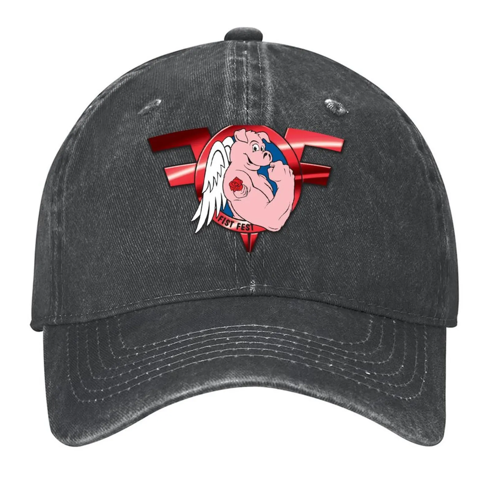 

Fist Fest Logo in red chrome Baseball Cap Streetwear Golf Hat sailor cap for men Golf Men's Women's