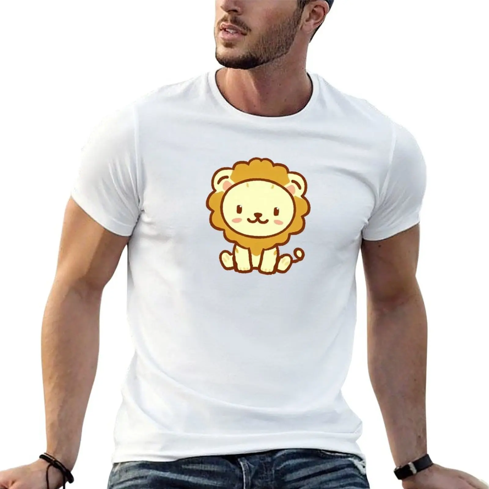 

Kawaii lion T-Shirt t shirt man luxury t shirts cotton 100% cotton tshirt 100% T-shirt