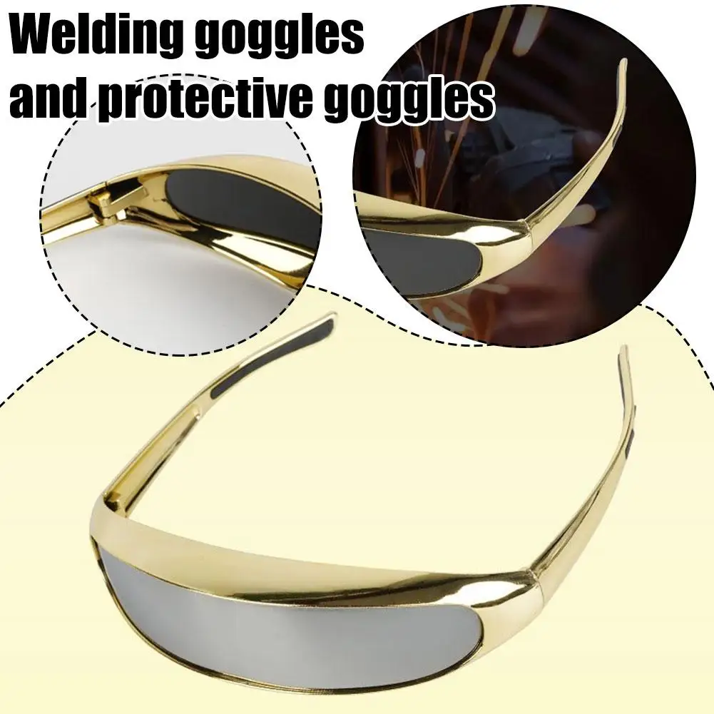 Protective One-Piece Mirror Welding Goggles Portable Anti-Glare Protective Glasses UV Protective Goggles For Welders E2B0