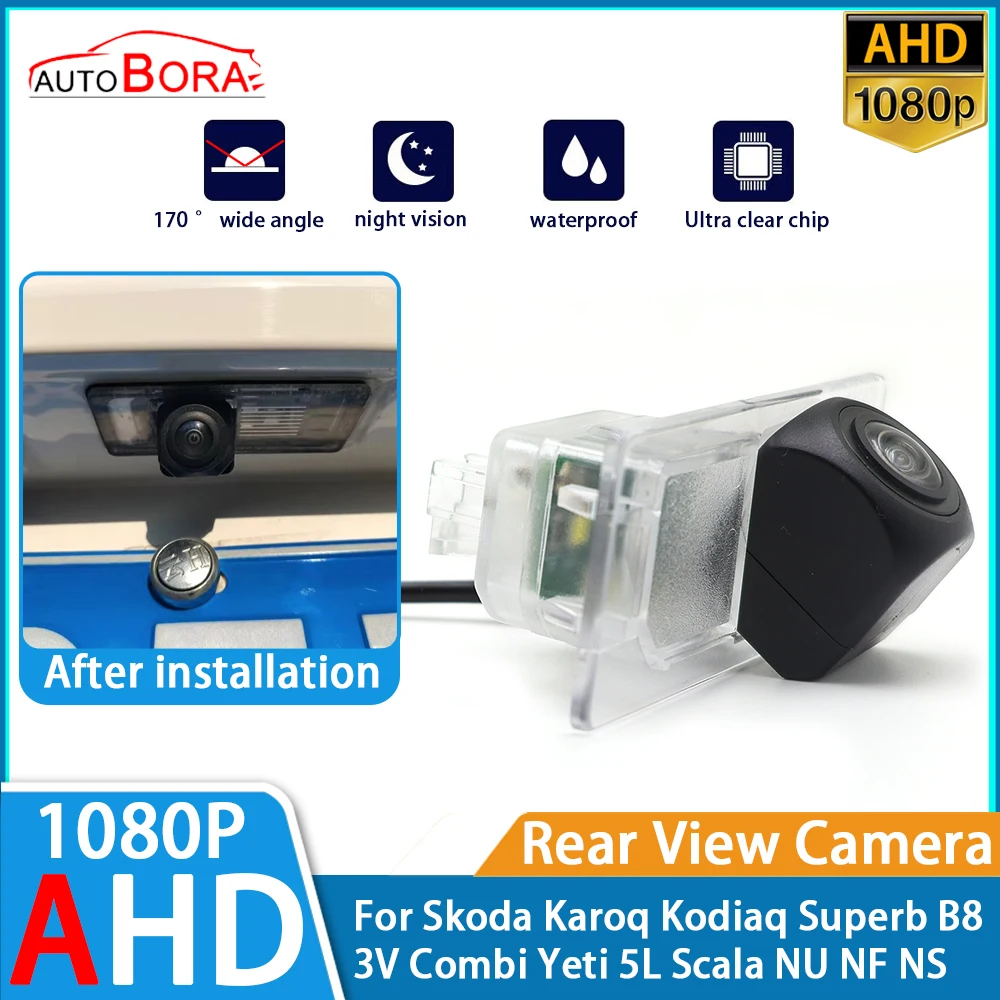 

Reverse Parking Car Rear View Camera AHD 1080P Night Vision for Skoda Karoq Kodiaq Superb B8 3V Combi Yeti 5L Scala NU NF NS