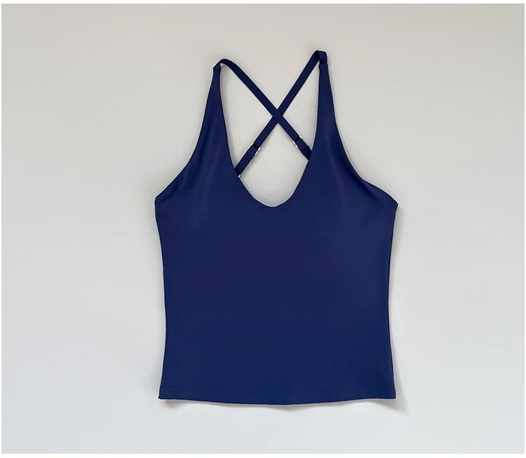 Neuer schmal geschnittener Schultergurt, hängender Nackengurt, schöner Rücken-Sporttop, Damen-Einteiler-Fixier-Yoga-Top, Fitness-BH – Detail 16
