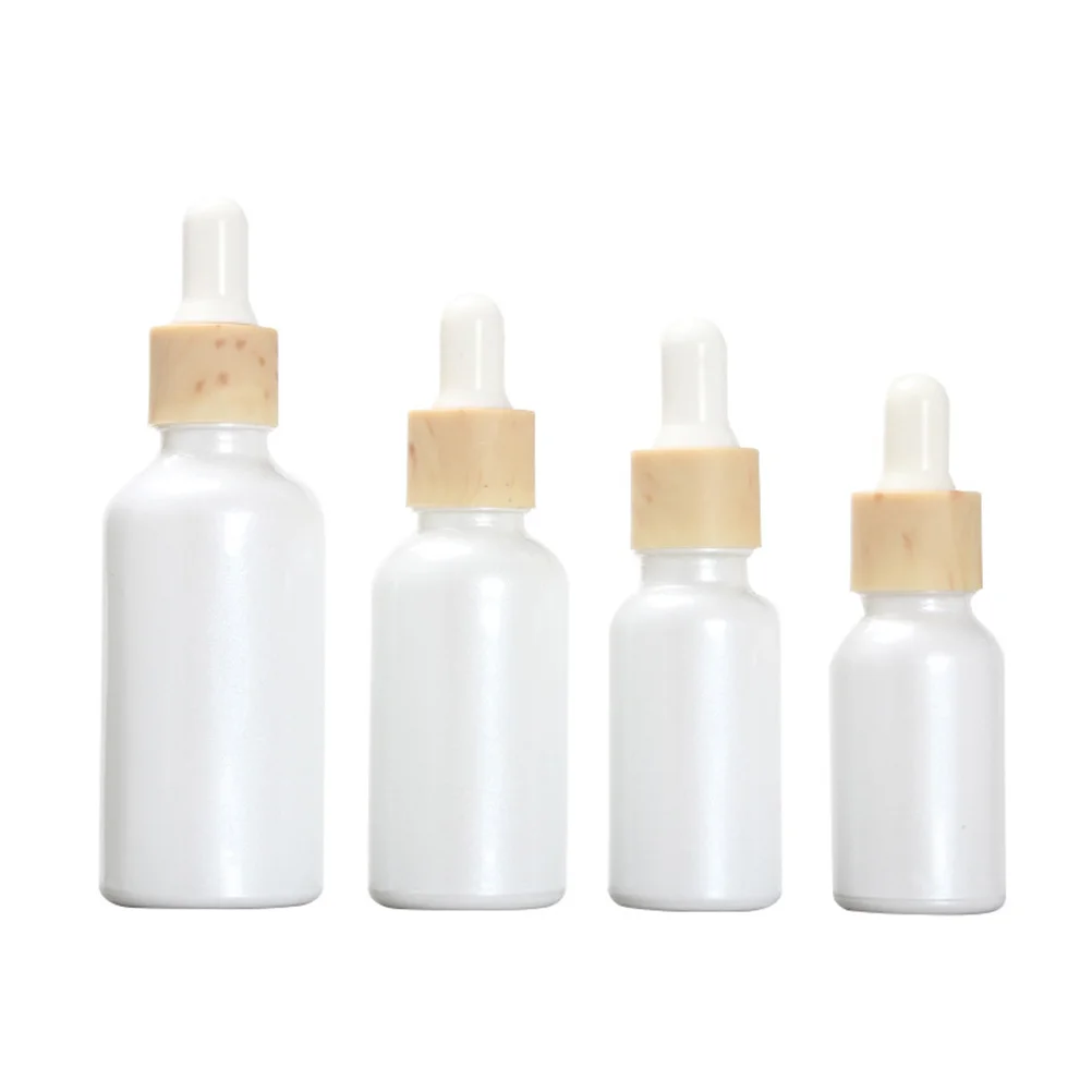 

4 Pcs Dropper Bottles Squeeze for Oil Small Glass Travel Refillable Liquid Mini White