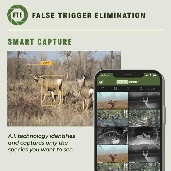 Mobiele trailcamera - Auto Connect, landelijke dekking, False Trigger Elimination Tech, 1080p video met HD