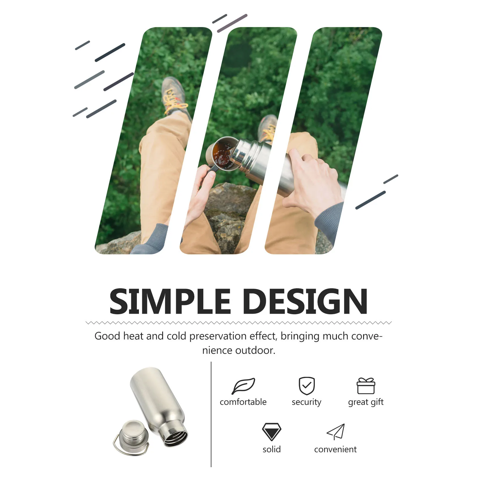 

Premium Stainless Steel Vacuum Bottle Multi-Function Insulated Sports Bottle Convenient Portable Drinkware for Office School