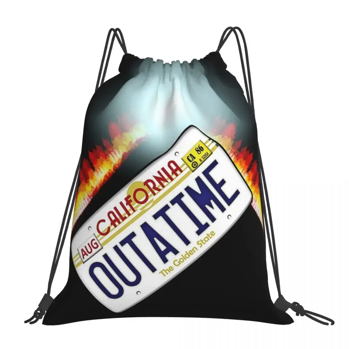 

Back To The Future Backpacks Casual Portable Drawstring Bags Drawstring Bundle Pocket Sports Bag BookBag For Man Woman School