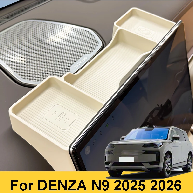 

For DENZA N9 2025 2026 Car Storage Box Behind Screen Silicone Instrument Panel Compartmentalized Interior Accessories