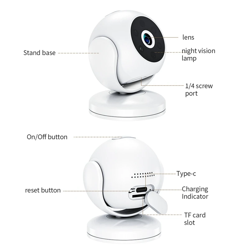 Indoor IP Camera Wifi 1080P Super HD Pan&Tilt 2-Way Audio Motion Detection Smart Home Camera For Baby