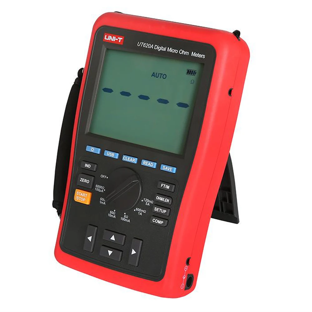 UNI-T UT620A Digital Micro Ohm Meter; Manual Range DC Low Resistance Tester, Data Storage/USB Data Transfer/Data Hold