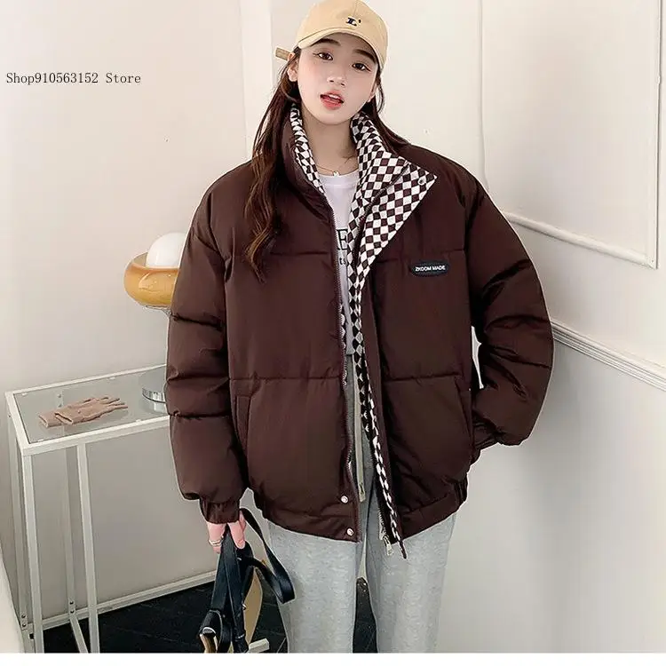 Spring and Autumn Winter Korean Short Cotton Jacket Loose Thick Collar Student Bread Cotton Coat Female