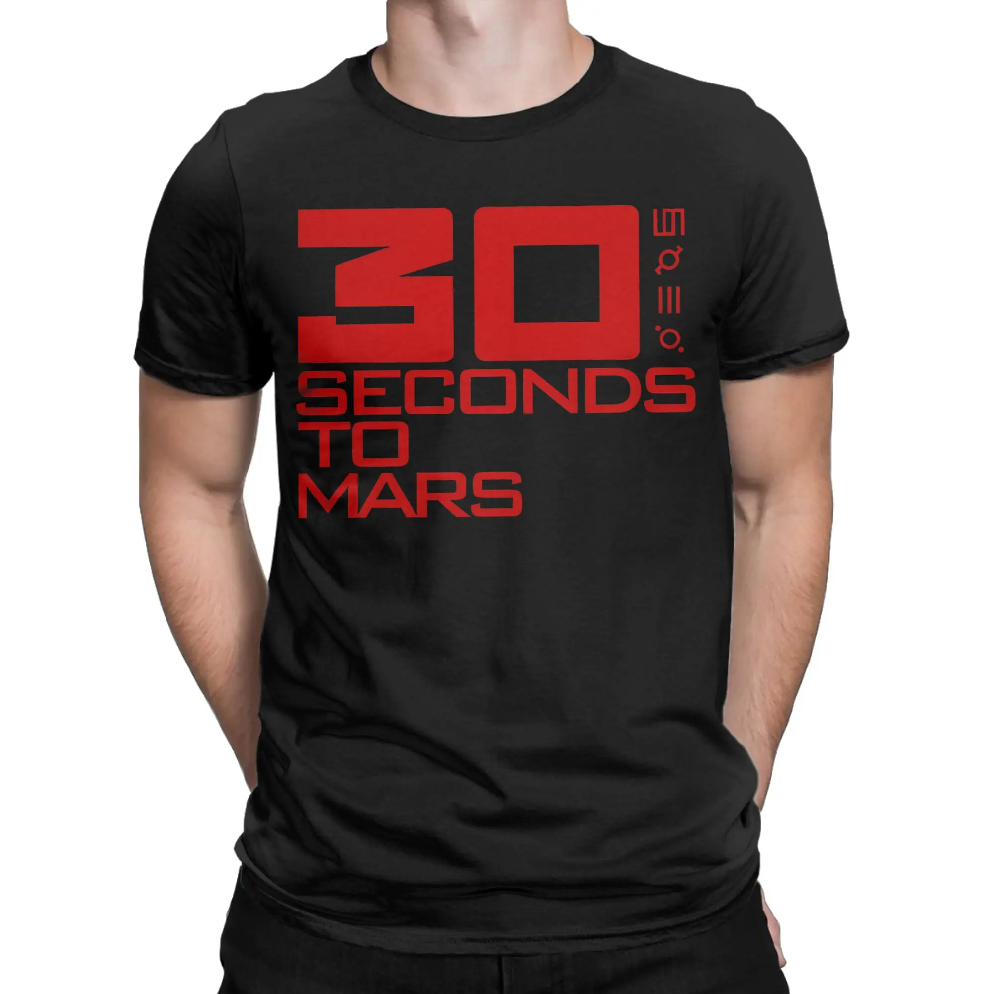 Men Women Red THIRTY SECONDS TO MARS Band T Shirts  Pure Cotton Clothing Vintage Short Sleeve Round Collar Tees